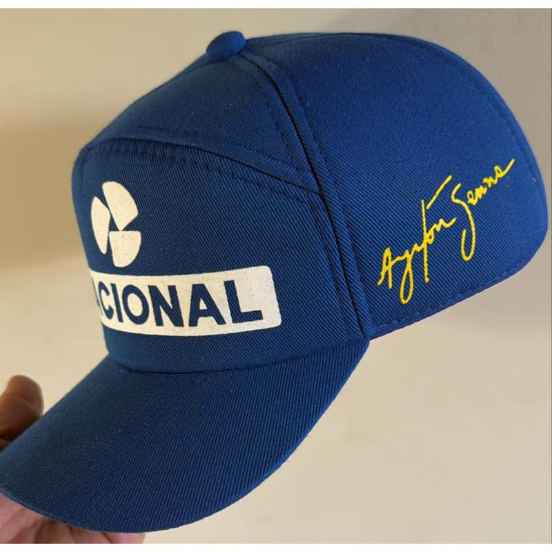 Boné Ayrton Senna Retro F1 Linha Premium 100% Algodão Aba Curva Coleção Oficial