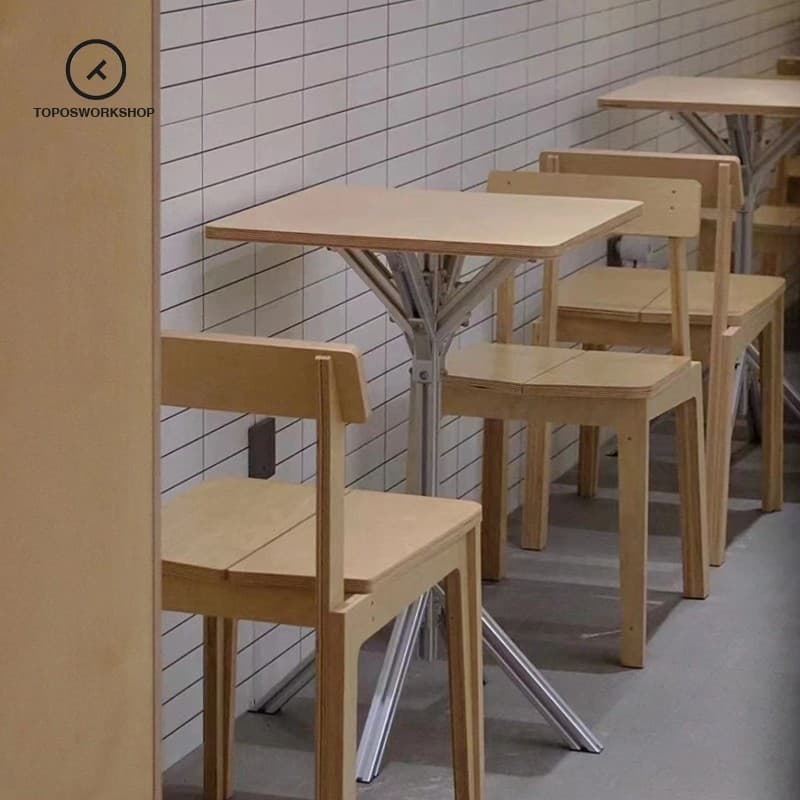 Cadeira de mesa comercial para café, mesa de bétula, oceano, Material de extrusão de alumínio, estilo Industrial, leite,