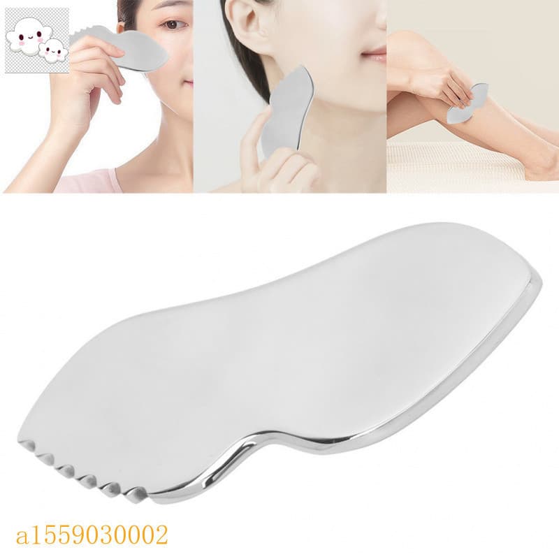 1 Pçs Gua Sha Placa Ferramenta De Aço Inoxidável Para Rosto Massagem Corporal Raspagem Facial Raspador Guasha