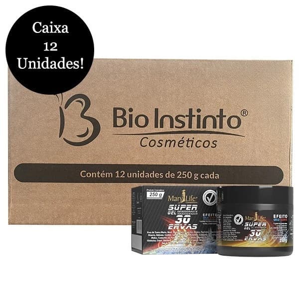 Caixa Com 12 Unidades SUPER GEL 30 ERVAS 250g Mary Life