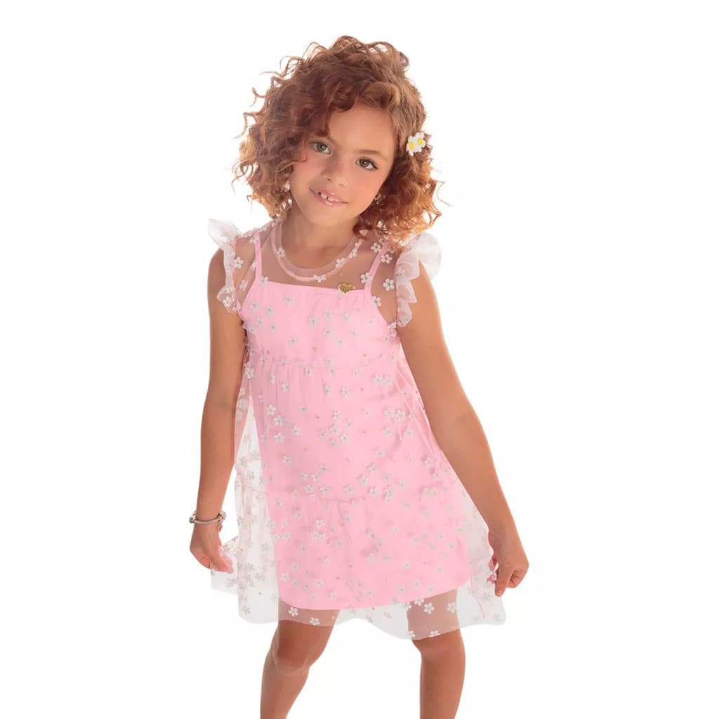 Vestido Sobreposição Infantil Menina Trick Nick