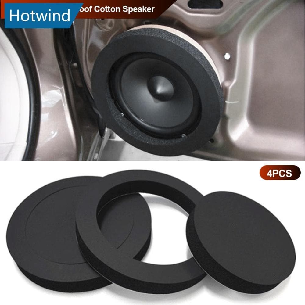 HW 1/4 Pçs Universal 6.5 " Alto-Falante Do Carro Anel De Isolamento Acústico Algodão Baixo Porta Guarnição Espuma À Prov
