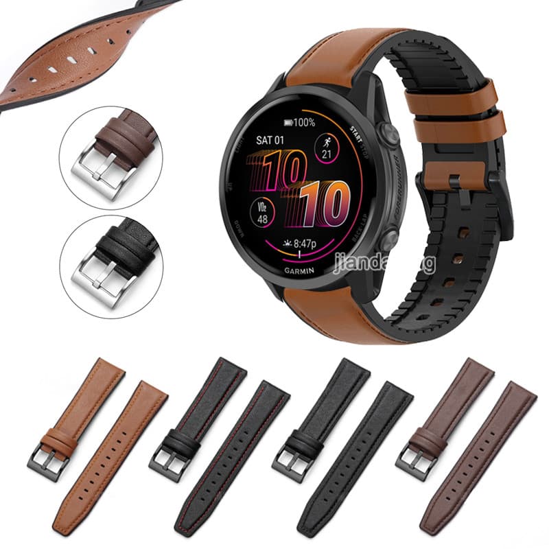 Moda Silicone Pulseira De Couro Para Garmin Forerunner 570 165 55 158 265 255 645 245 Música