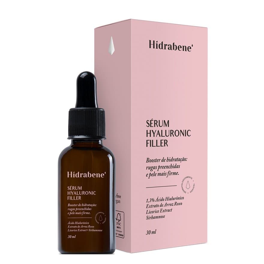 HIDRABENE Sérum Hyaluronic Filler 30ml C/ Ácido Hialurônico 1,3% Oil Free Hidrabene Vegano