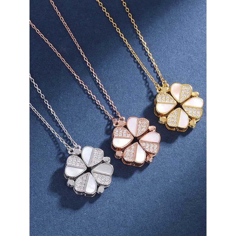 Moda 2 Em 1 Colares De Coração Removíveis Cobre De Quatro Folhas De Trevo Colar De Mulher CANDY JEWELRY