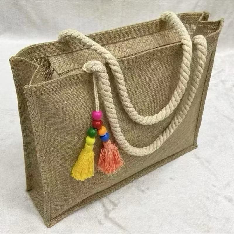 Bolsa Praia Com Zíper Grande Pallha Sintética EcoBag Juta Sacola Moda Verão Feminina Ombro