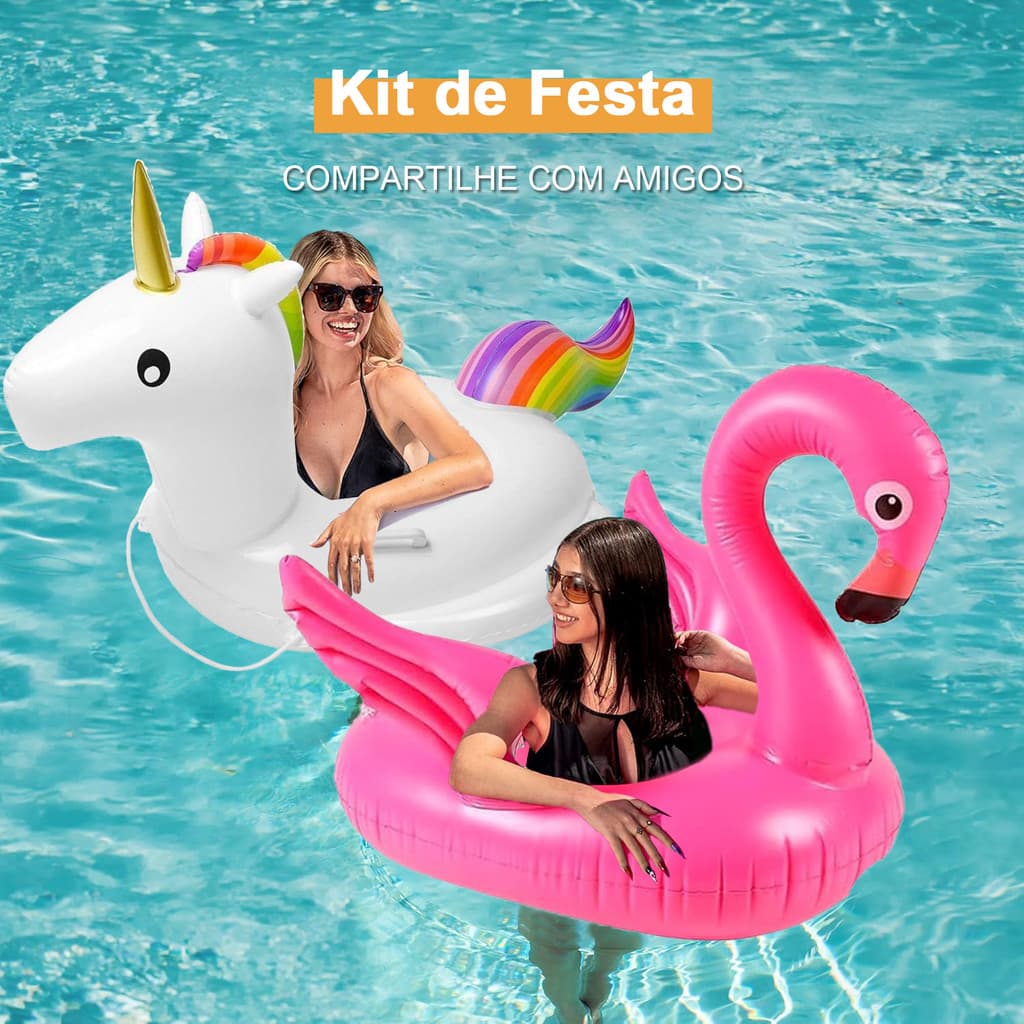 Boia de piscina infantil, assento inflável de unicórnio, boia de natação animal para crianças menores de 5 anos