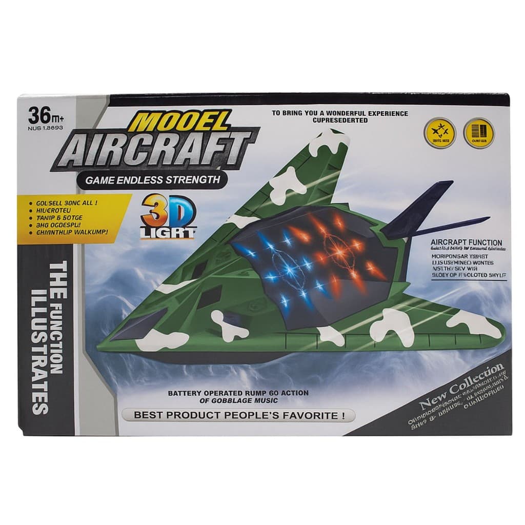 Nave Avião Bate e Volta Com Som e Led Aircraft Brinquedo
