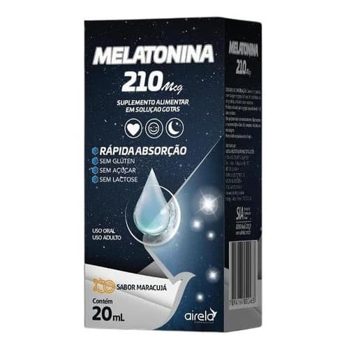 Melatonina 210mg Em Gotas Airela 20ml Sabor Maracuj