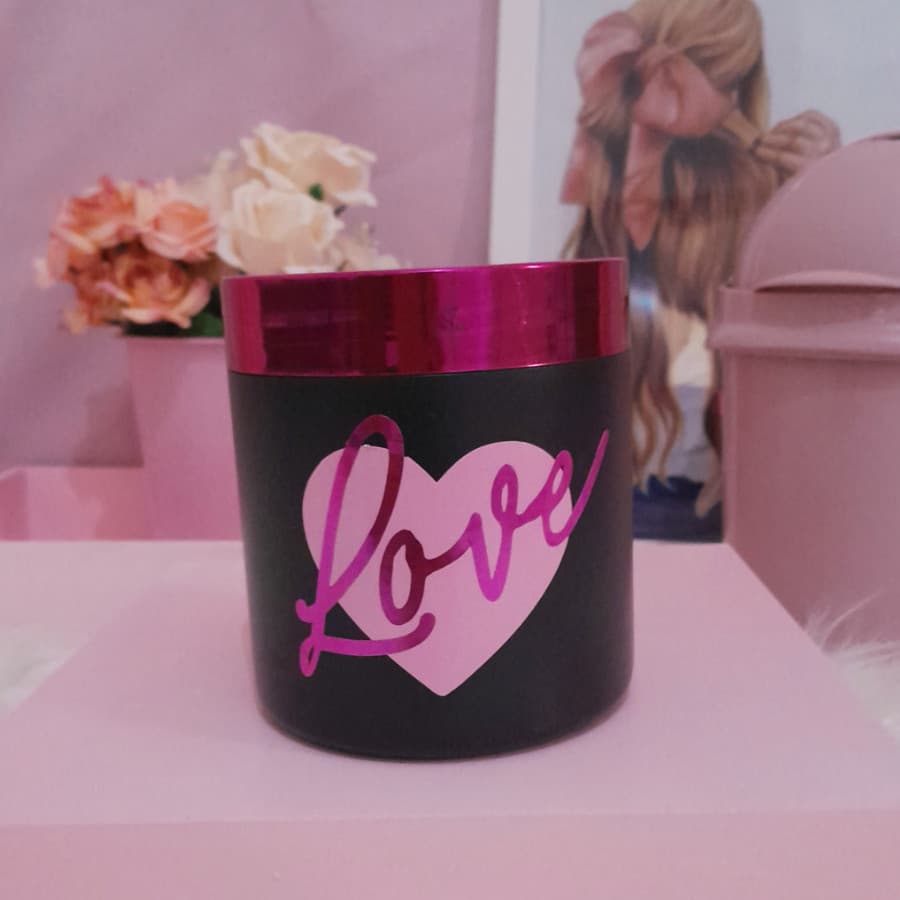 Pote Organizador Decorativo Ateliê Quarto Preto Pink