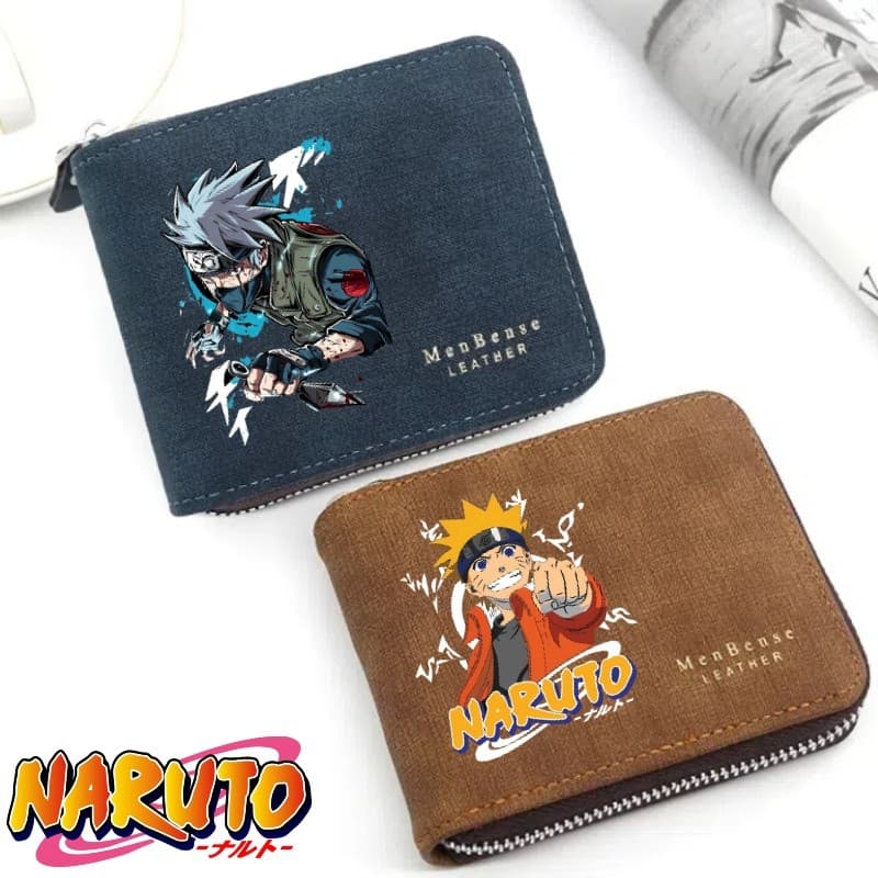 Carteira NARUTO Cartoon De Armazenamento Multifuncional De Alta Qualidade Com Zíper E Cartões Bancários Integrados , Moe