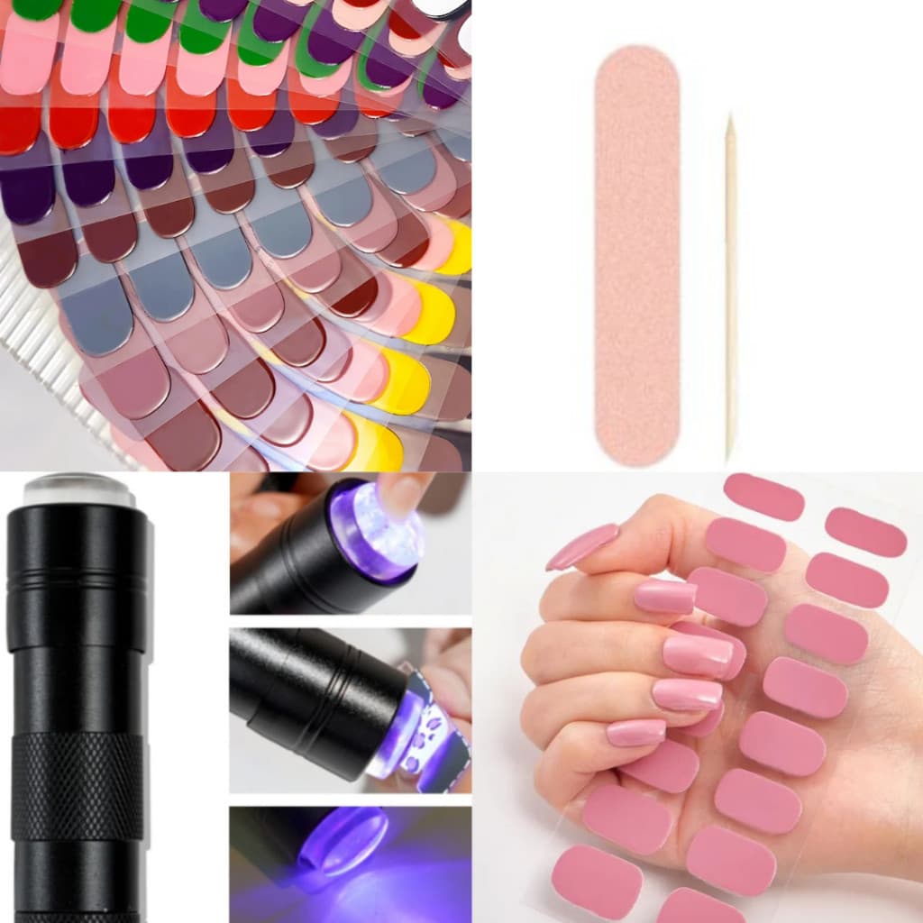 Película de Esmalte Adesiva em Gel Semi Curada Autocolante OU Cabine Lampada Led Uv Fácil Aplicação