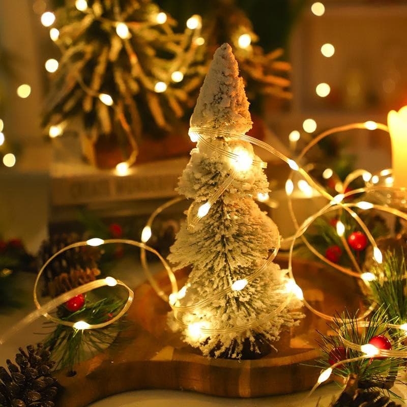 Granfei10-20 M Decoração para árvore de Natal USB 100/200 luzes LED à prova d'água Branco Quente RGB