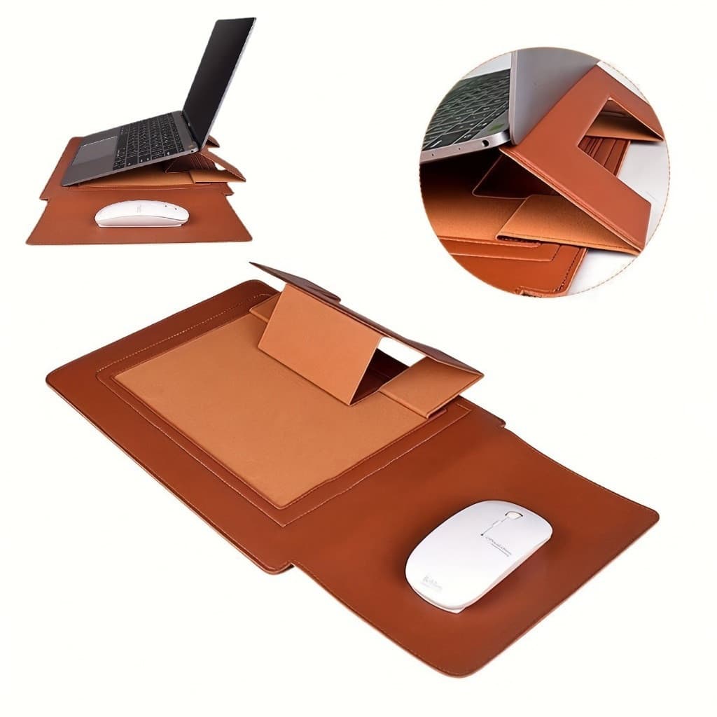 Bolsa de Proteção Acolchoada em Couro Sintético Macio Compatível com Macbook Diversos Tamanhos