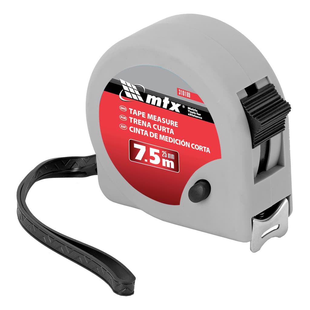TRENA CURTA 7,5 M, 25MM, ESTOJO EM PLASTICO, 1 PC // MTX