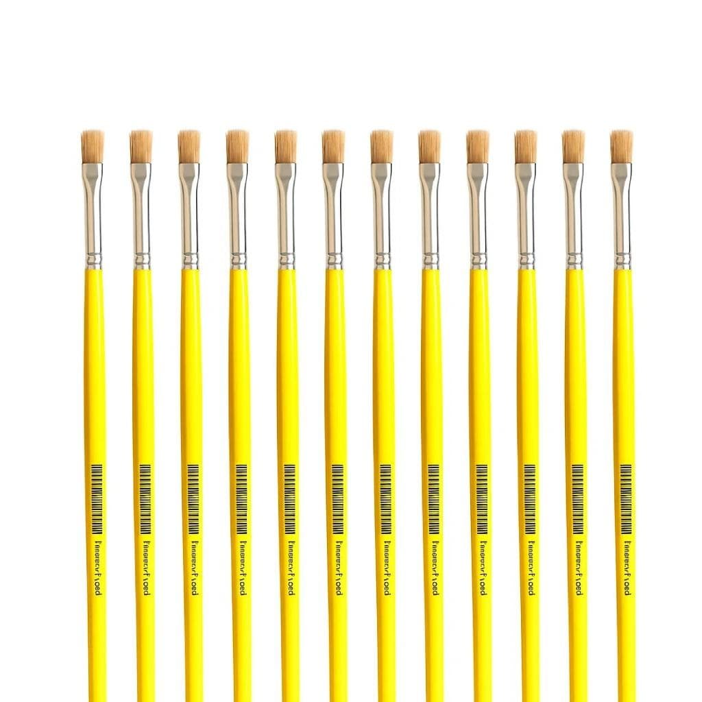 Kit 12 Pinceis Para Pintura 615 Cerdas Brancas Numero 18