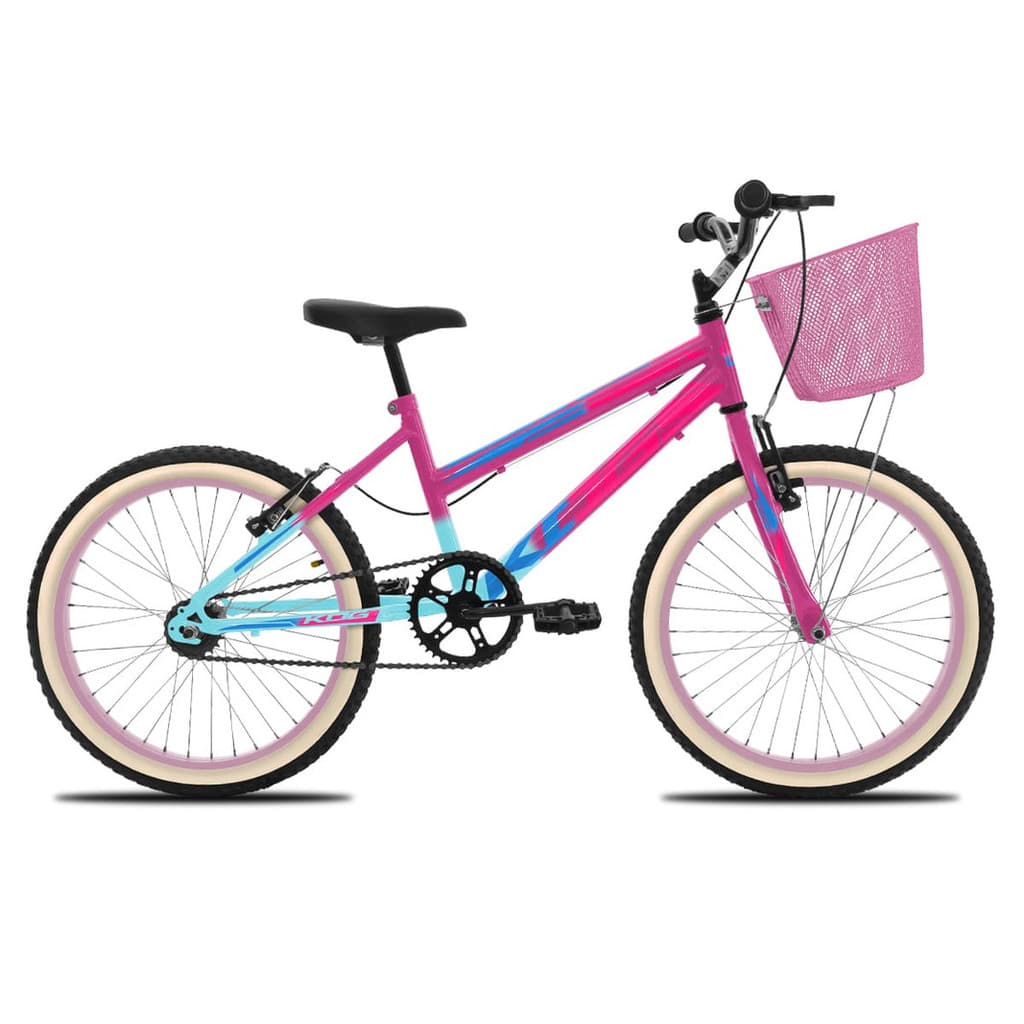 Bicicleta Aro 20 Infantil para Meninas - Bike Feminina aro 20 KOG Retro Com Cestinha