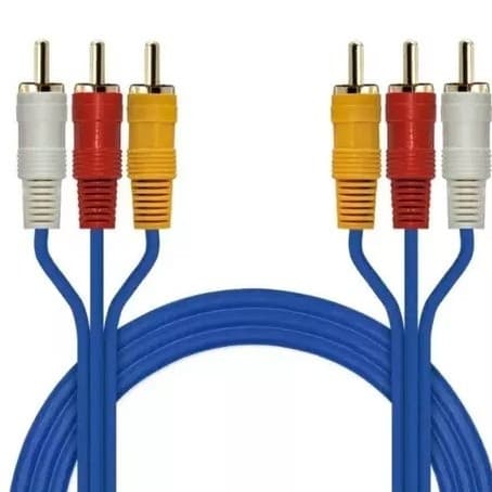 Cabo 3 RCA x 3 RCA Áudio e Vídeo 1,5 Metros AV Stereo Reforçado DVD TV Game Projetor