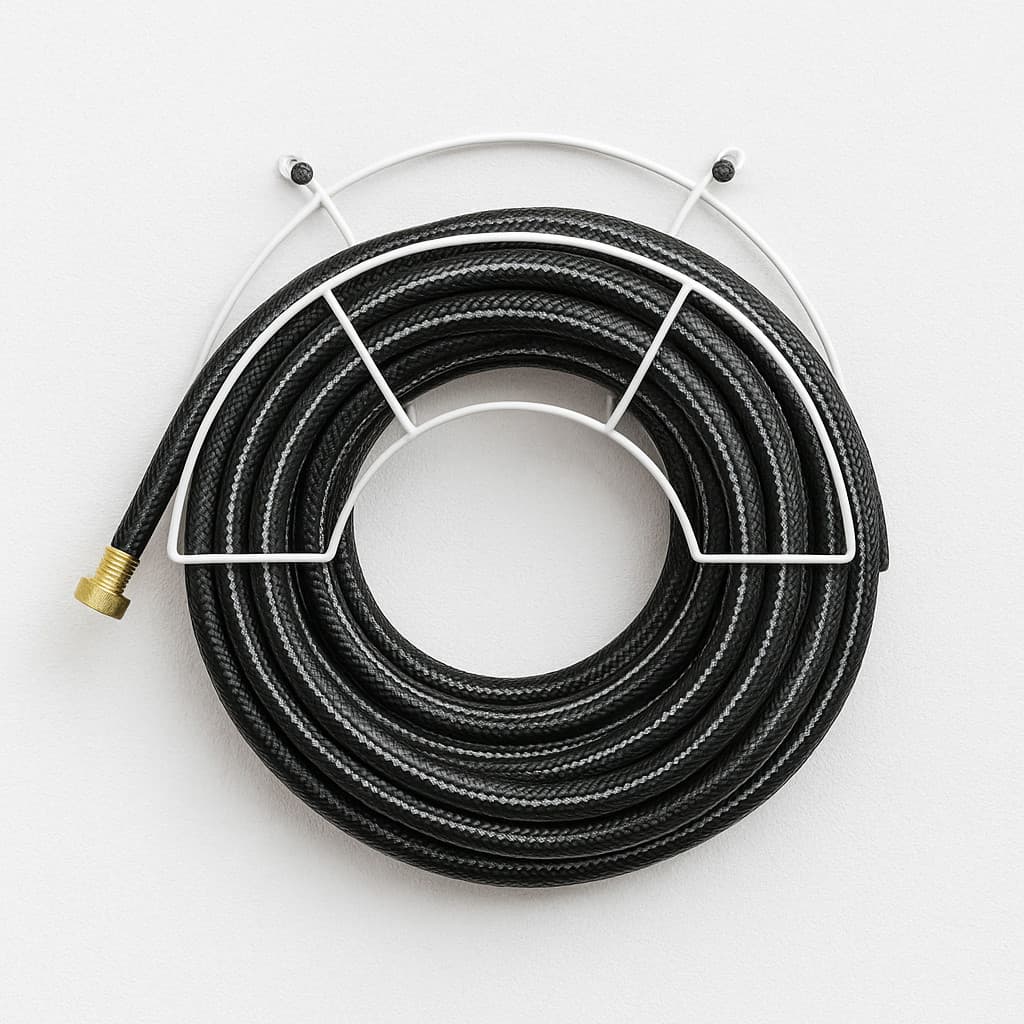 Suporte Enrolador de Mangueira Meia Lua Branco Reforçado | Fácil Instalação & Resistente