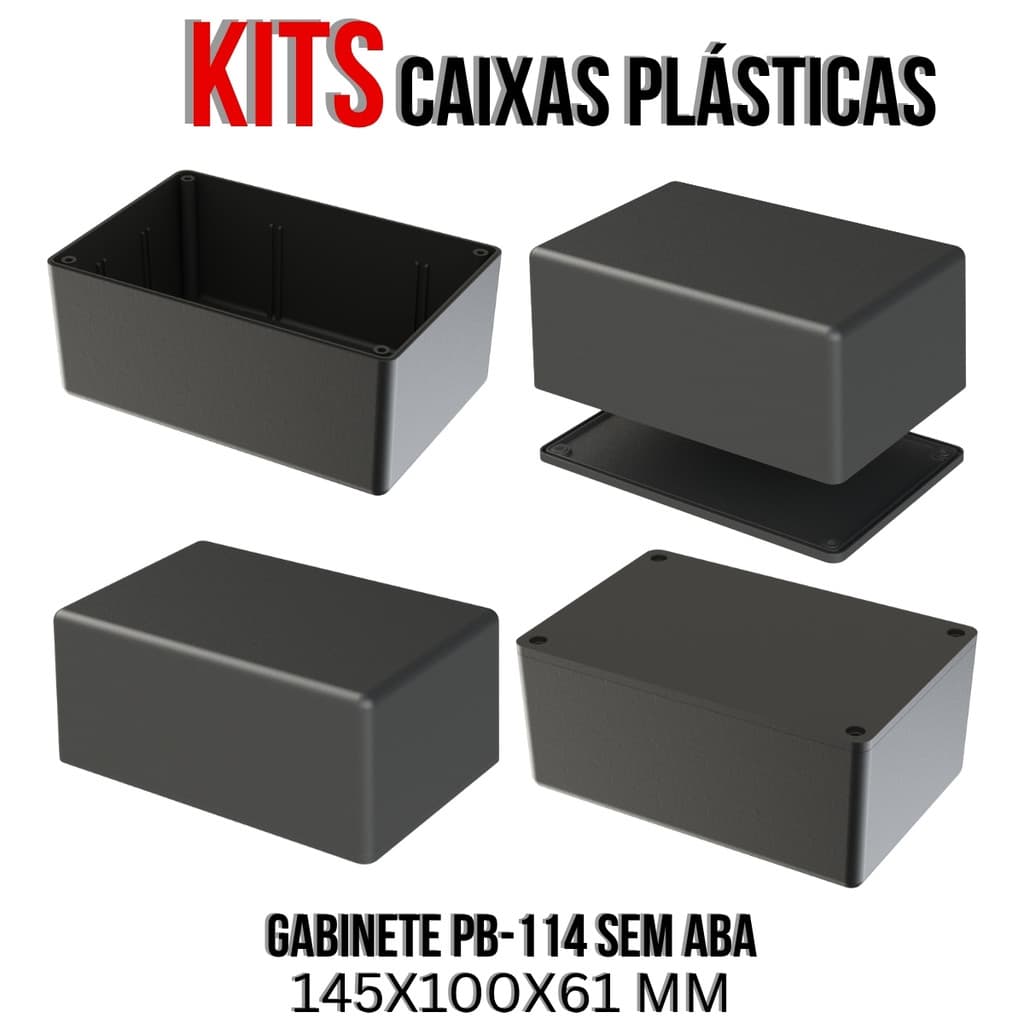 Kit 2 e 7 Gabinetes Plástico Pb-114 Sem Aba Caixas Eletrônicas 5021-K-C1