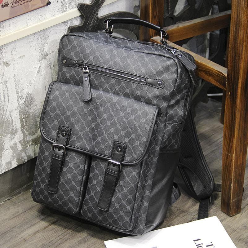 Mochila xadrez masculina novo estilo na moda de grande capacidade meninos estudantes universitários Casual bolsa de comp