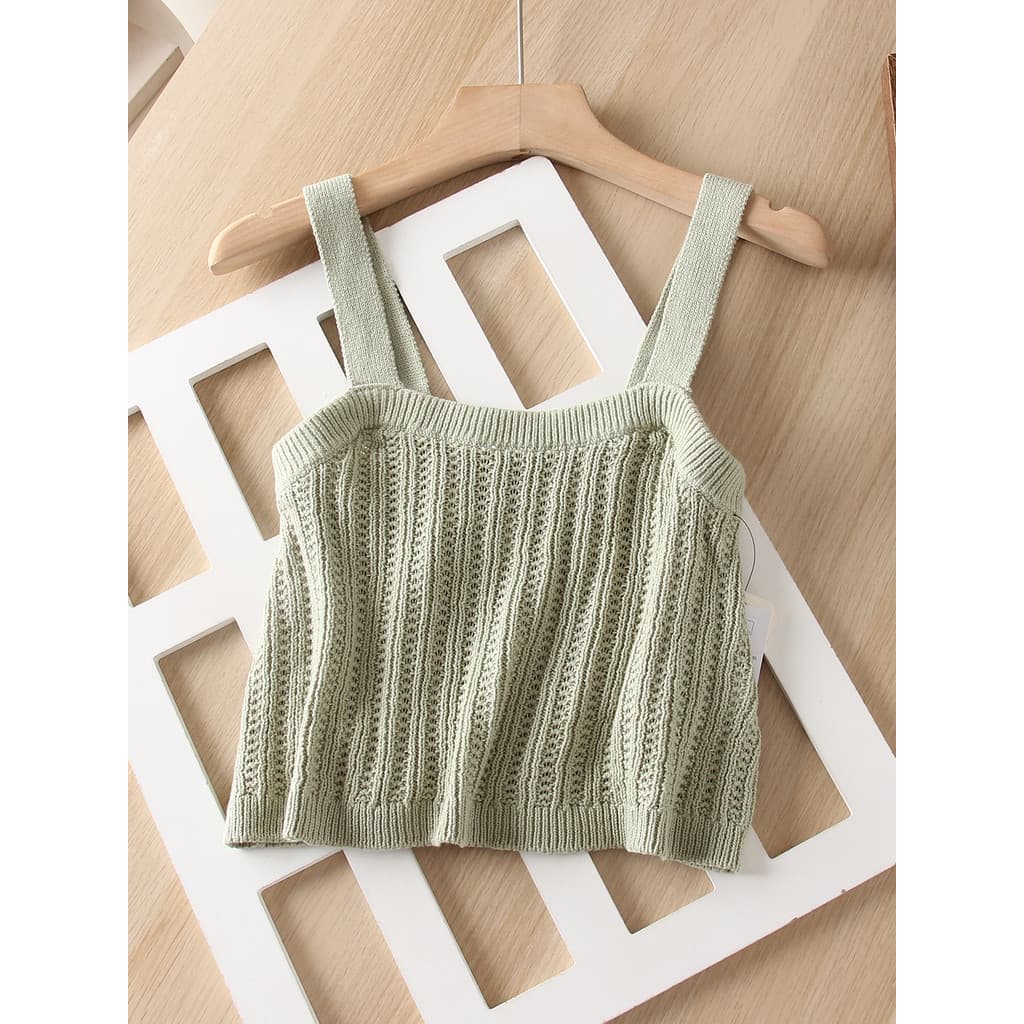Moda refrescante estilo menina quente oco crochê puro algodão malha camisola primavera verão feminino mais magro olhar M
