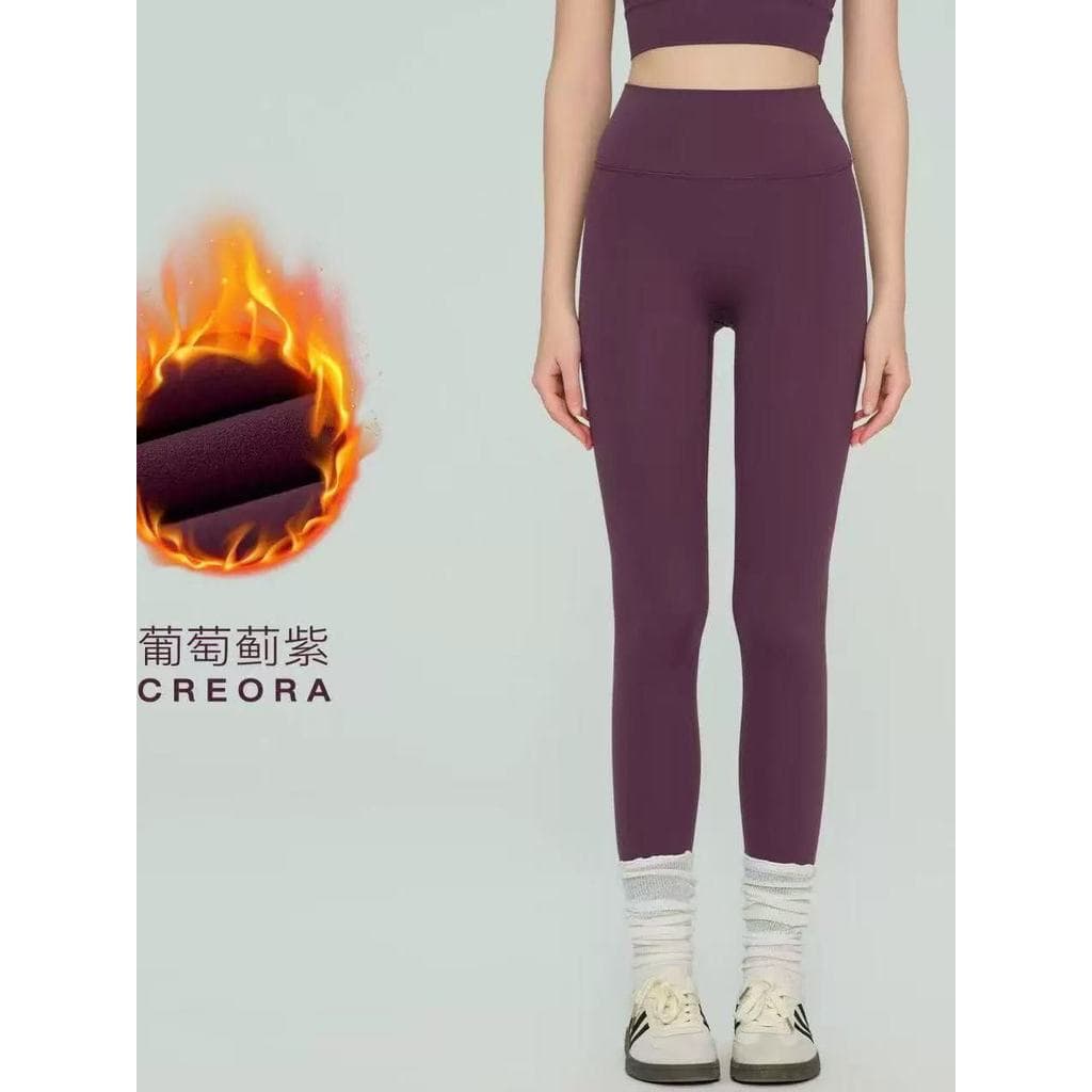 Novo estilo de calças de Yoga de lã de cintura alta sem constrangimento sem costura sensação Nude Hip-Lifting abdômen-ap
