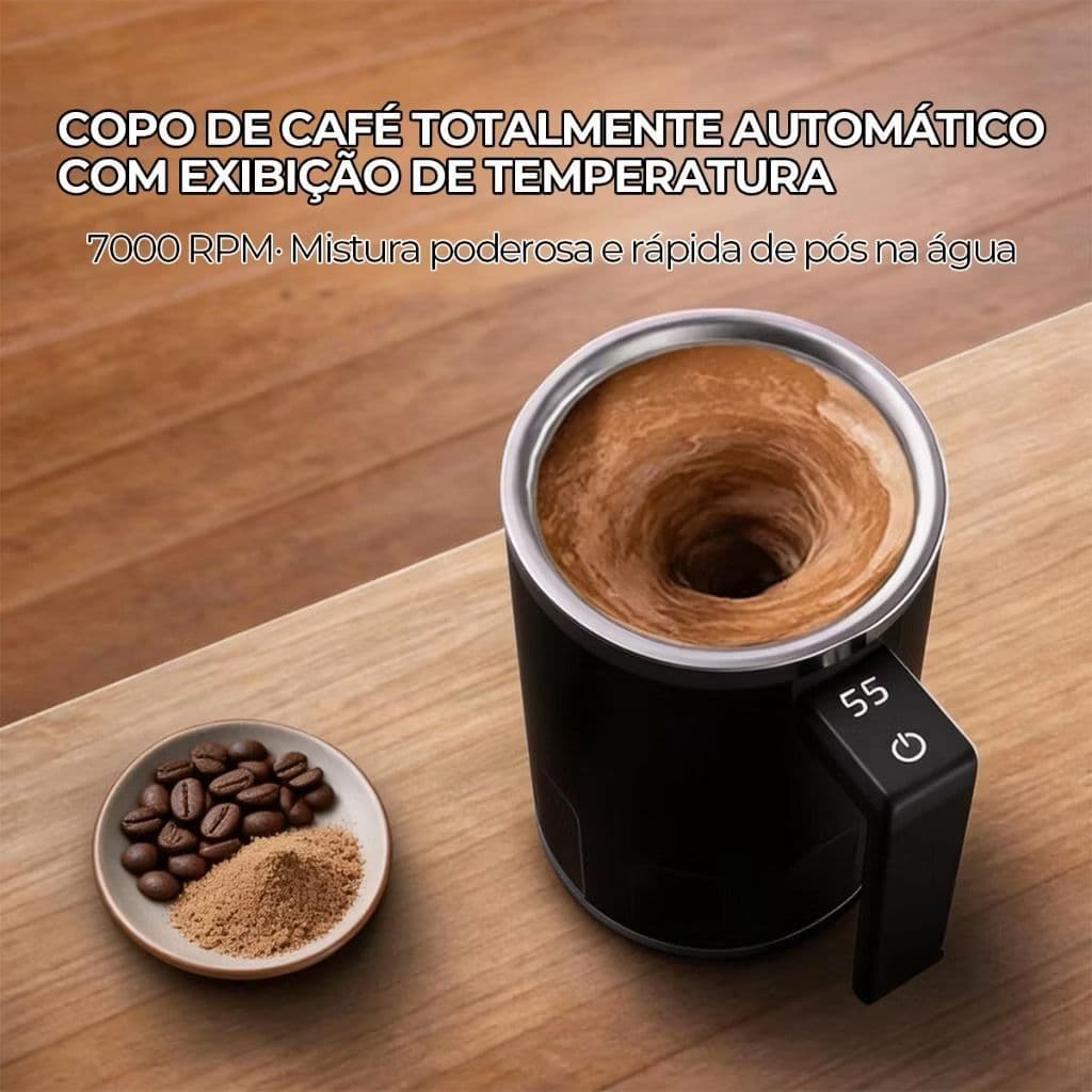 Caneca Térmica Copo Magnética Misturador De Bebidas Mixer Café Shake