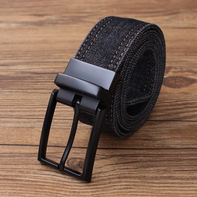Versão coreana cinto masculino na moda Retro Denim pino fivela cinto simples Casual negócios cinto macacão masculino na