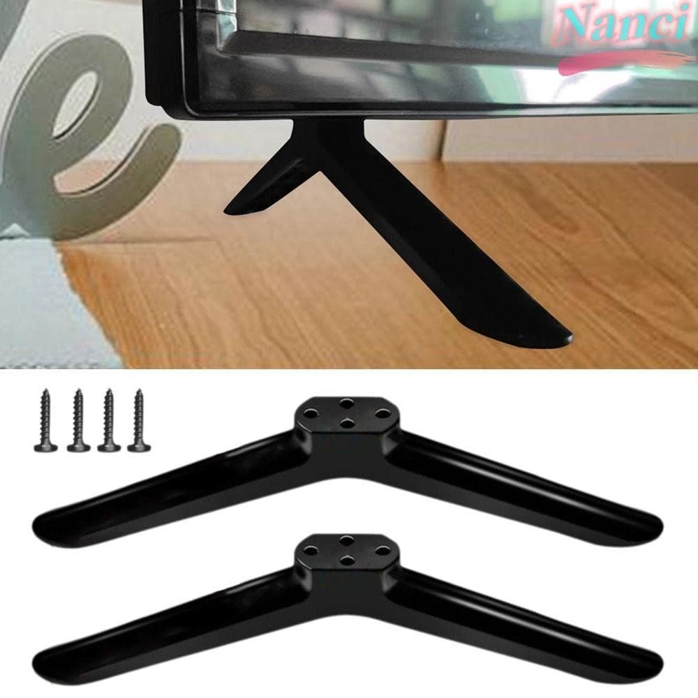Pés de Suporte para TV NANCI, Universais com Parafusos para Montagem, Suporte de Mesa Televisão Preto