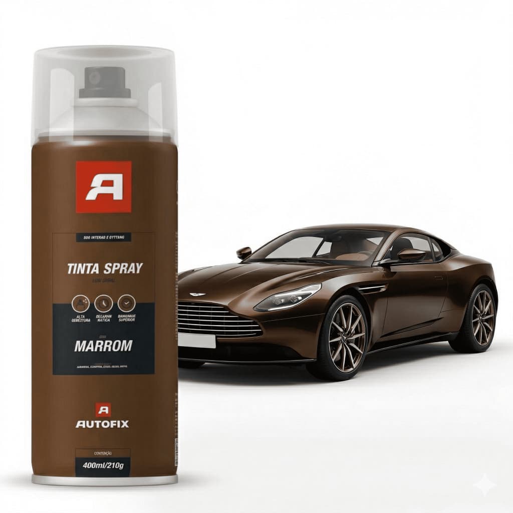 Tinta Spray Uso Geral 400ml Marrom Metal Madeira Plástico Autofix Aerossol - Qualidade Total