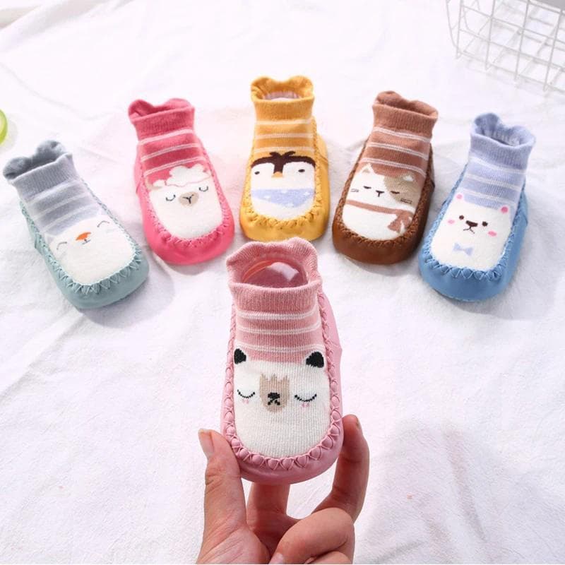Criança Interior Meias Bebê Recém-Nascido Macio Prewalker Sapatos Grosso Inverno Terry Algodão Menina Crianças Sola De B