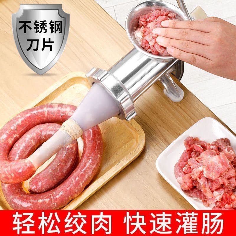 Máquina de enchimento de salsicha genuína máquina de enchimento de salsicha Manual do agregado familiar moedor de carne