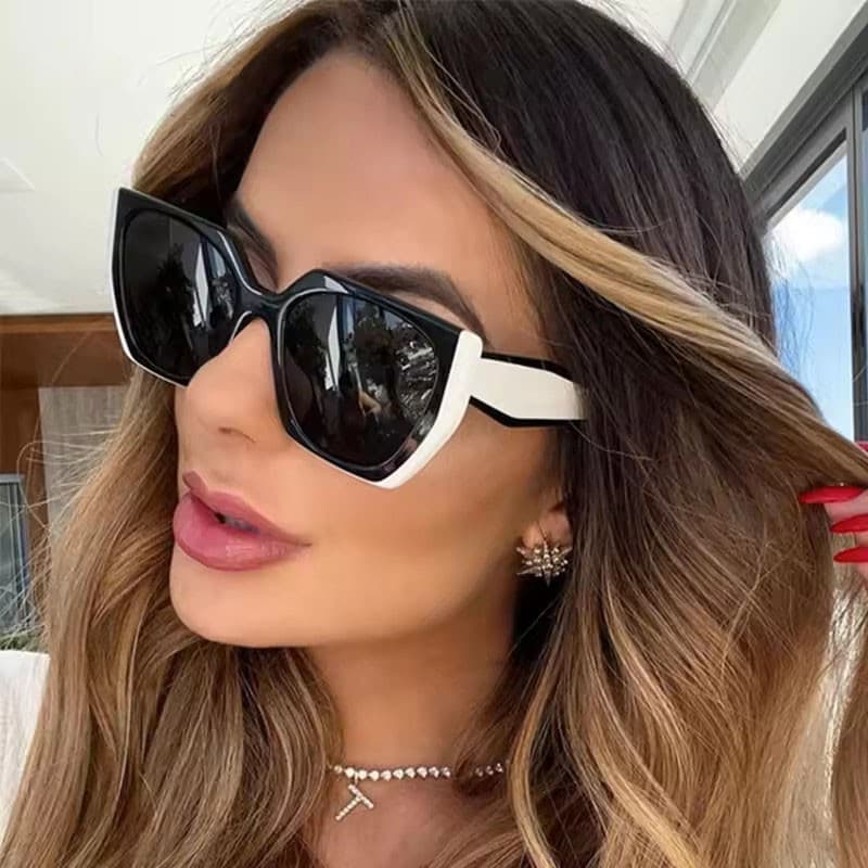 Moda Olho De Gato Óculos De Sol Feminino 2024 Luxo Vintage Quadrado Para Retro Irregular Tons Eyewear