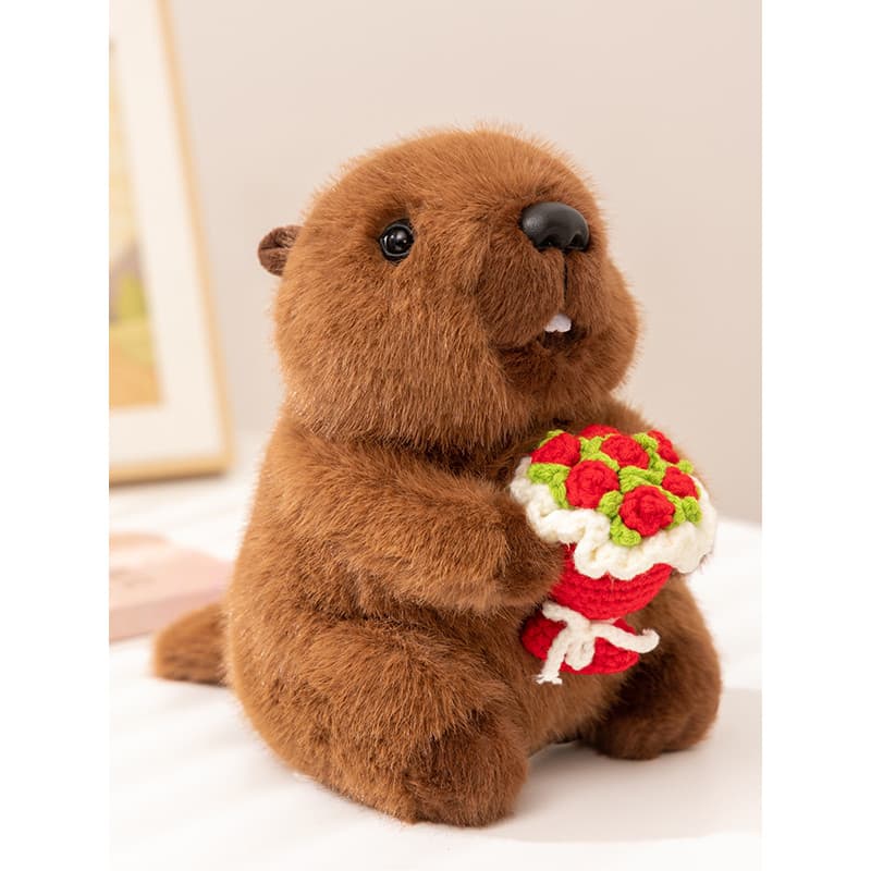Buquê genuíno Groundhog Boneca Brinquedo de pelúcia Boneca Crianças Dormindo Travesseiro Boneca Presente de Aniversário