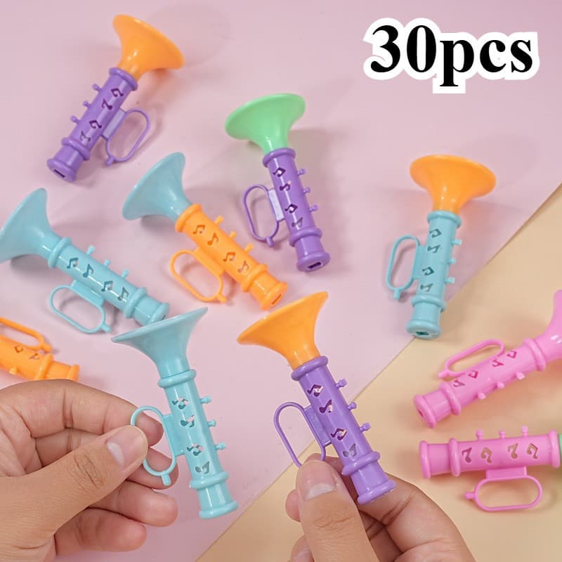 Conjunto de 30 peças de mini apitos de trompete infantis