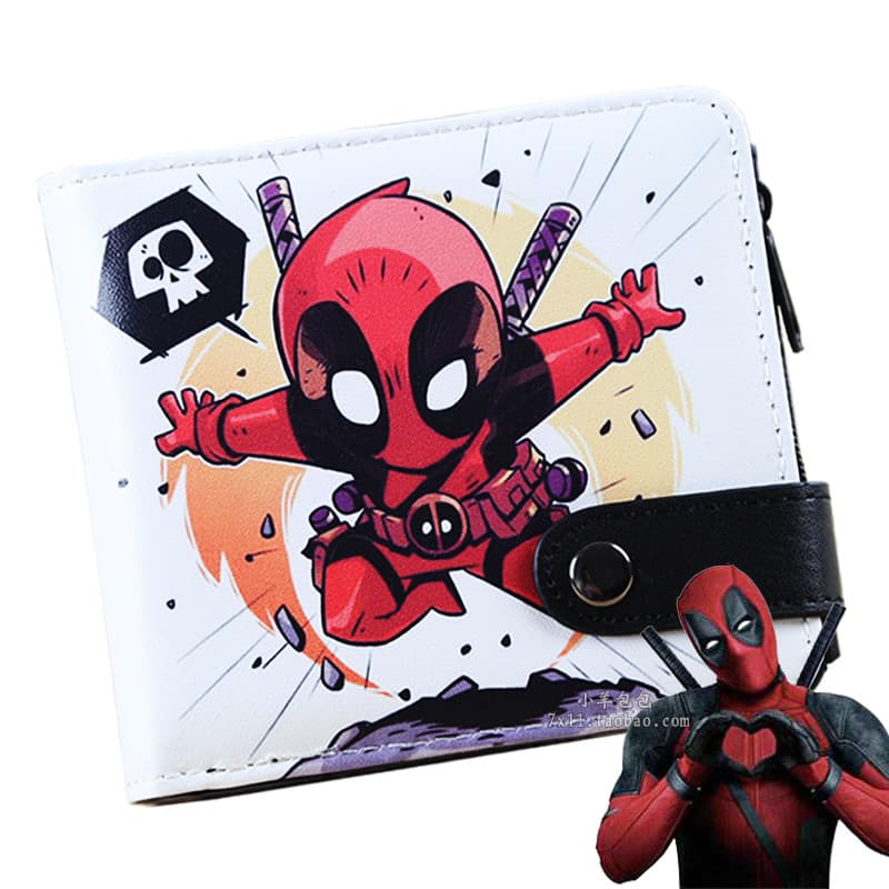 Deadpool carteira curta masculino feminino estudante adolescente crianças bonito carteira saco Marvel dos desenhos anima