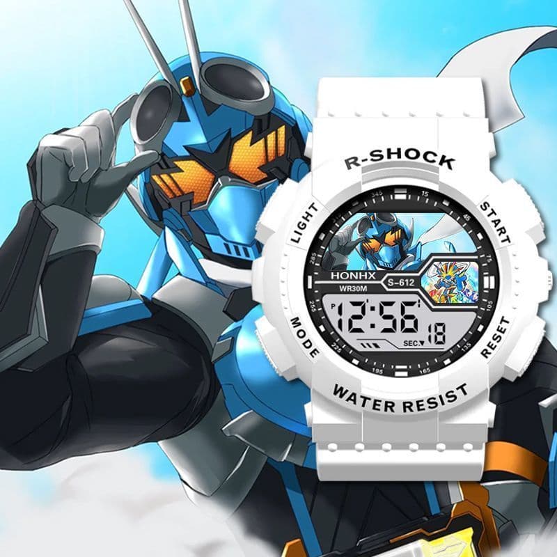 Kamen Rider Gochad Relógio esportivo durável masculino para estudantes Relógio dedicado simples luminoso