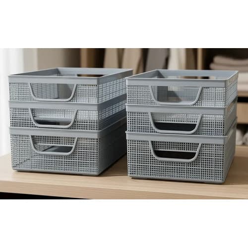 Kit 6 Cestos Organizadores Armário Gaveta Lavanderia 2litros