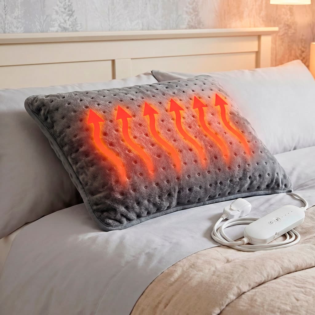 Travesseiro Térmico Elétrico Aquecido Lavável 60x30cm 127v para dias Frios e Relaxamento muscular