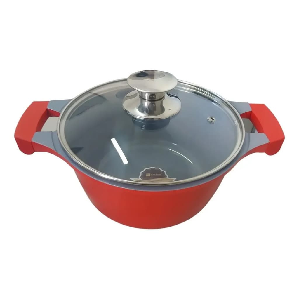 Caçarola Com Revestimento Cerâmico Ecolumi 24cm Vermelho
