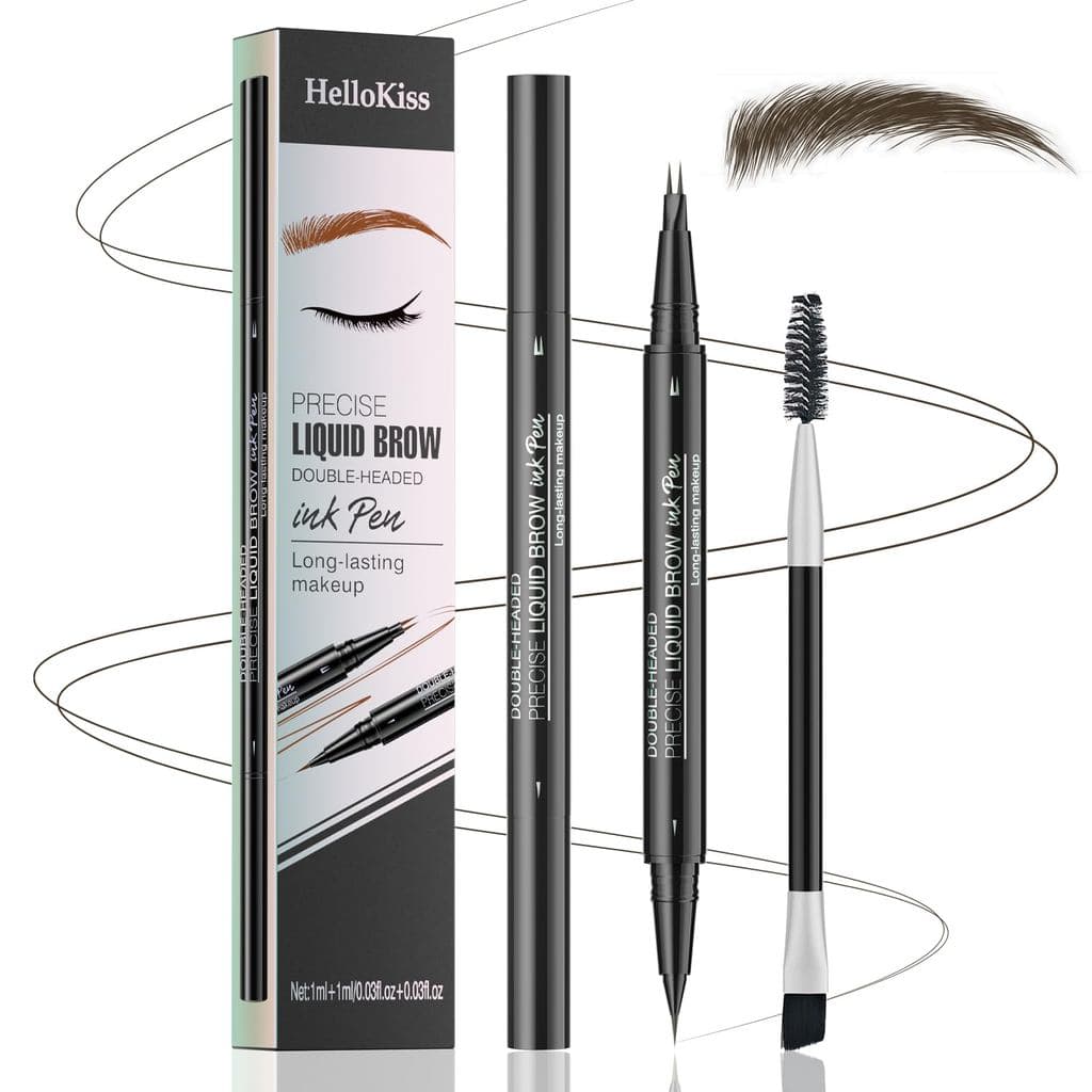 Lápis de Sobrancelha, Caneta para Sobrancelhas com Ponta Dupla 2 em 1, Delineador de Olhos, Lápis de Sobrancelha com Efe