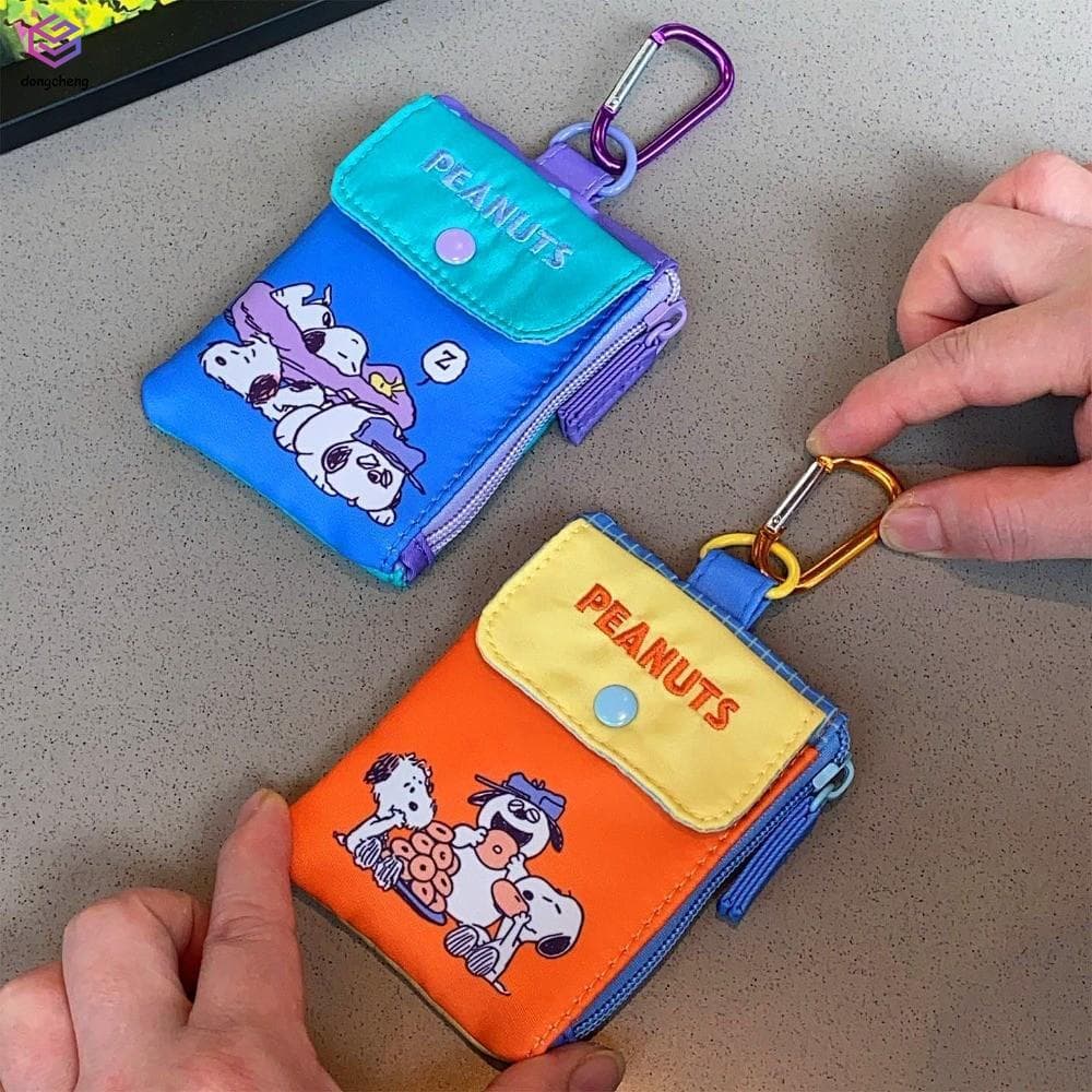 Snoopy Mini Coin Purse-Carteira De Desenho Animado Japonês Para Cartões E Moedas