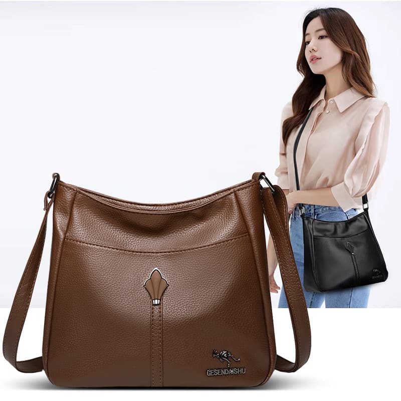 Bolsa Transversal Feminina de Couro PU à Prova d'Água, Bolsas de Ombro para Meninas, Bolsas Femininas para Lazer