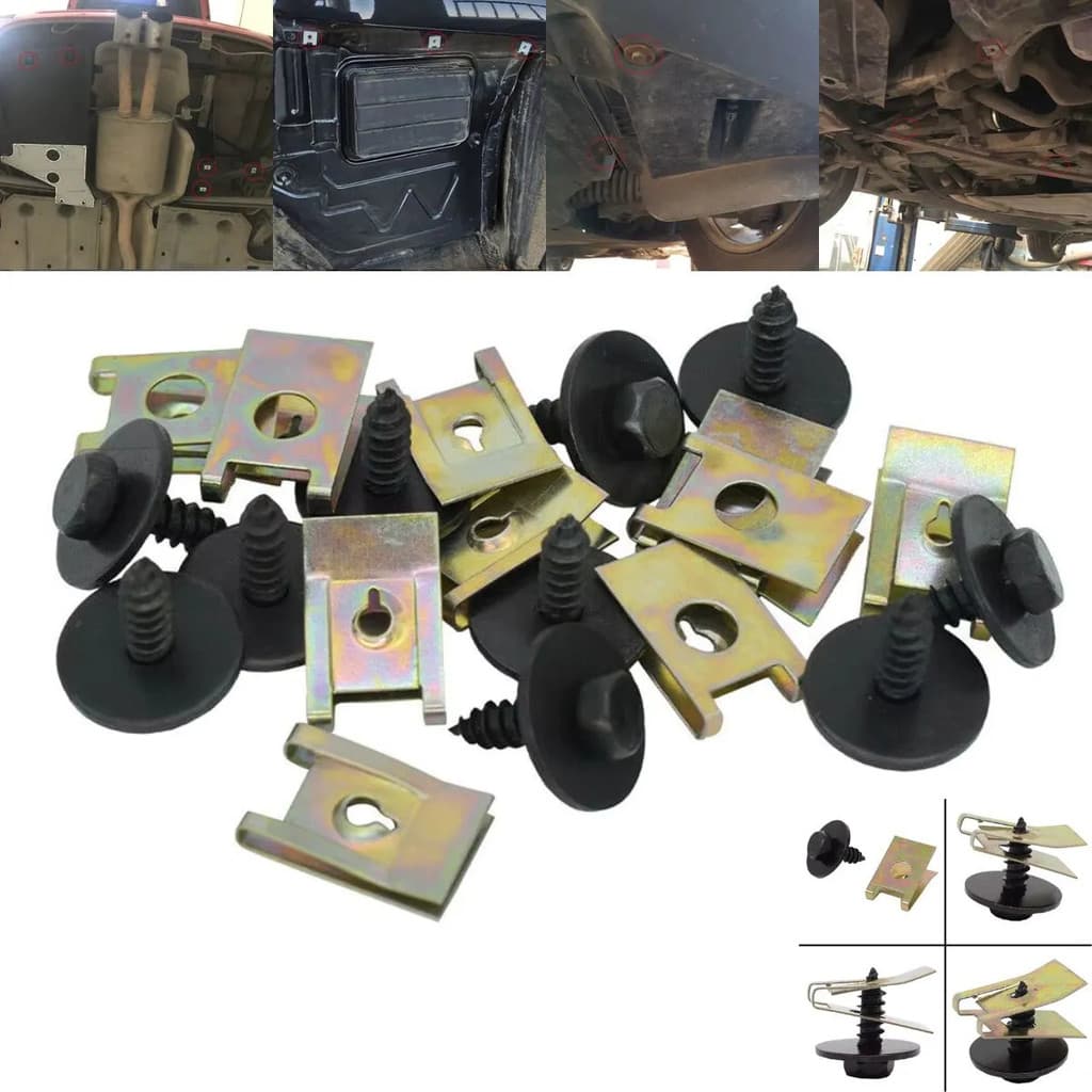 Kit 30 Grampos Parafuso De Capô Chassi Parachoque Carro Moto Universal