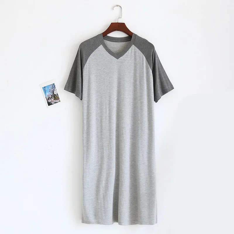 Camisolas Para Homens Verão Fino Modal De Uma Peça Vintage Camisola Costura Comprimento Médio Loungewear Com Decote Em V