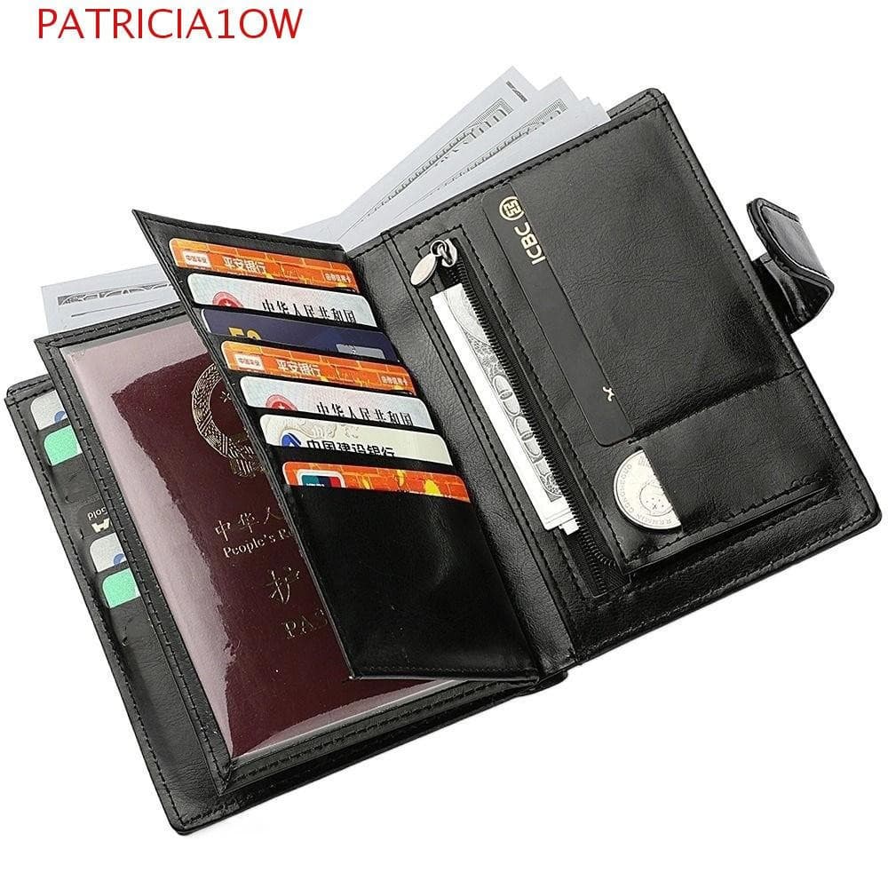 PATRICIA1OW Porta-Passaporte PU Couro Carta Grande Capacidade Multifuncional Cartão Caso Certificado Bolsa De Armazename