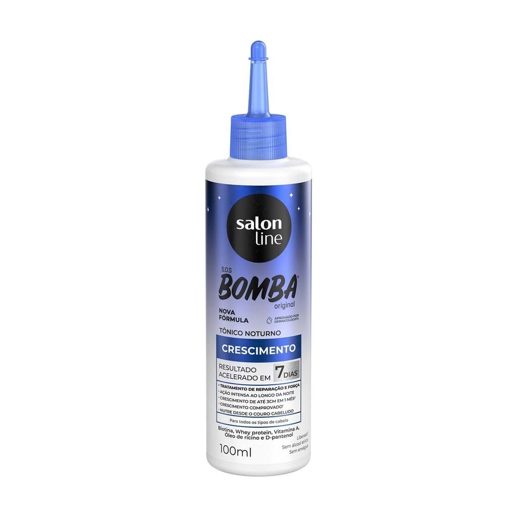 Tônico Noturno SOS Bomba Original Crescimento 100ml Salon Line