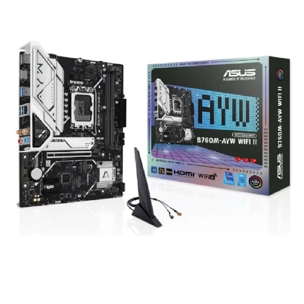 Placa Mãe 1700p Asus B760M-AYW Wi-Fi 6 M.2 BT 5.3 DDR5
