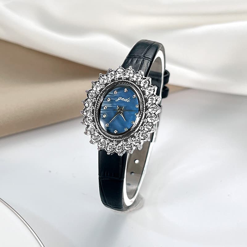 Goethe luz luxo cheio de diamante pequeno temperamento requintado girassol relógio nicho High-End sentido relógio de qua